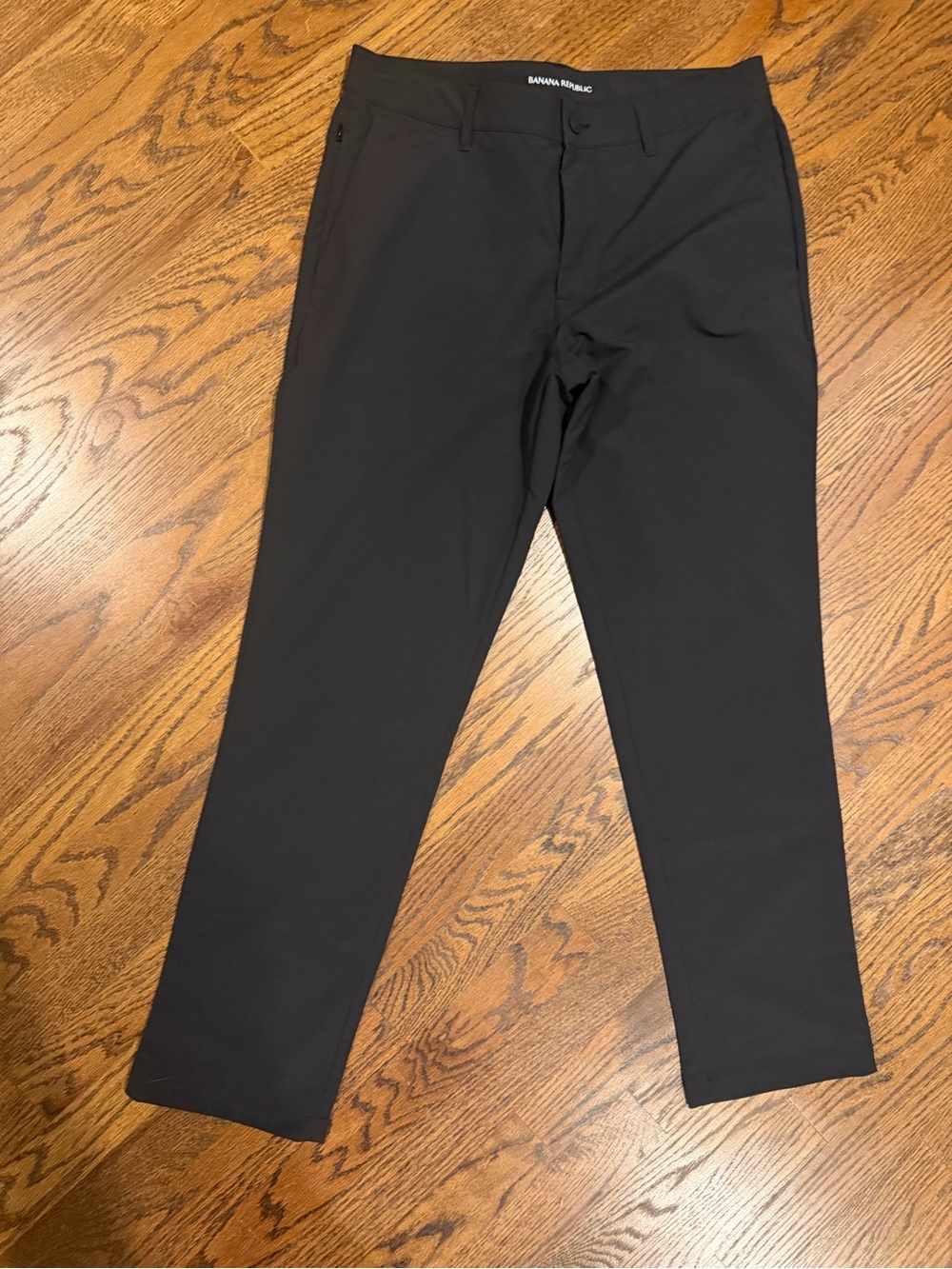 Banana Republic Men’s Black Flat-Front Chinos